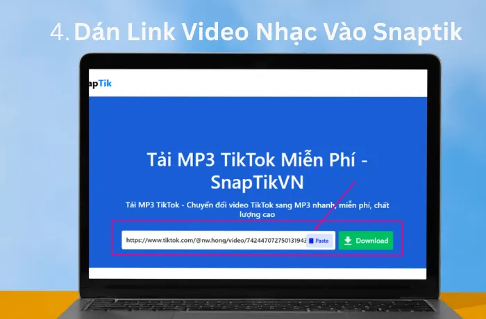 Dán link video nhạc vào SnapTik